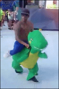 Na dinozaurze