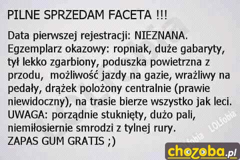 Sprzedam faceta