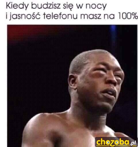 jasność tel. na 100% w nocy