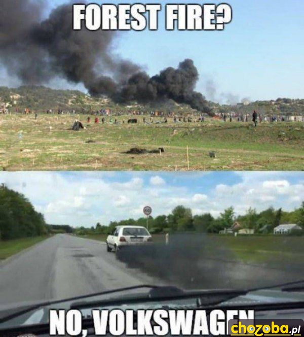 Pożar lasu? Nie, VolksWagen