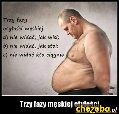 Trzy fazy męskiej otyłości. 
