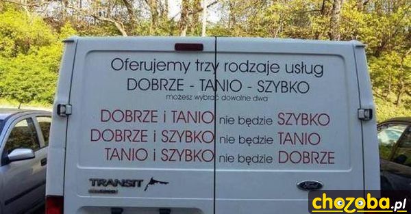 Trzy rodzaje usług