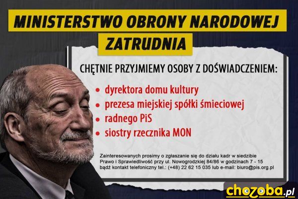Ministerstwo Obrony Narodowej Zatrudnia