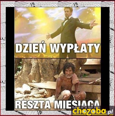 Dzień wypłaty i reszta miesiąca.