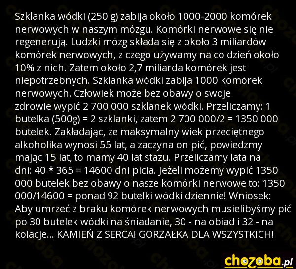 Komórki nerwowe a picie