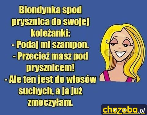 Blondynka i szampon do włosów