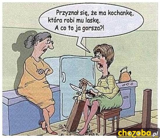 Żona robi laskę
