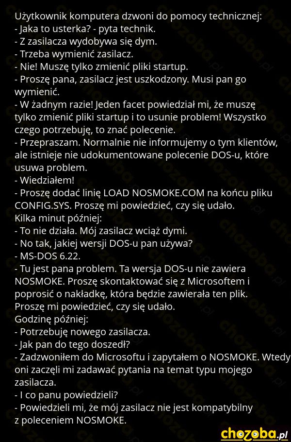 Zepsuty zasilacz