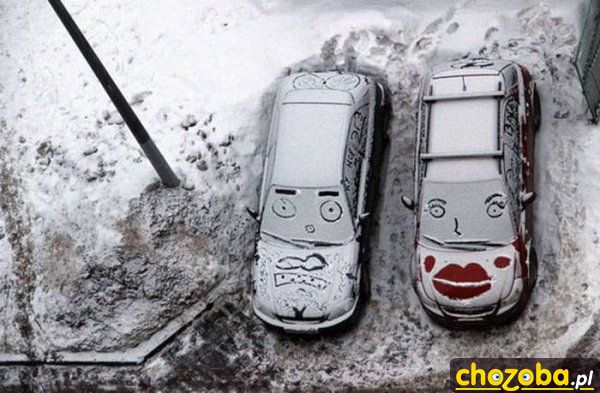 Zimą na parkingu