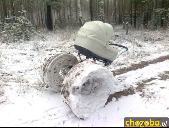 Koła się trochę okleiły