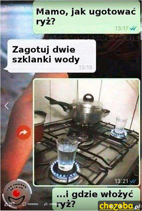 Gotowanie ryżu - ChoZoba.pl - śmieszne obrazki, gify, filmy, zdjęcia, memy, laski.