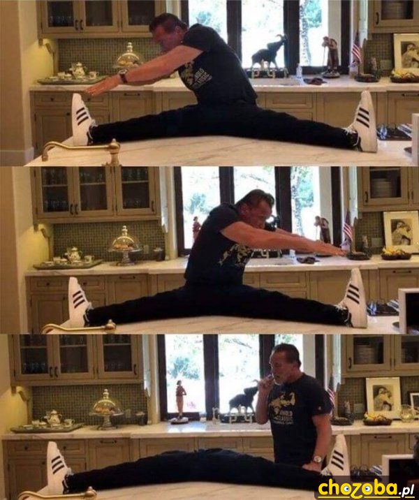 Schwarzenegger ćwiczy