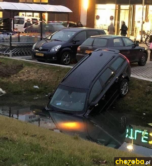 Auto przy wodopoju