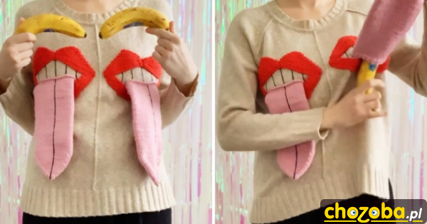 Sweter z jęzorami