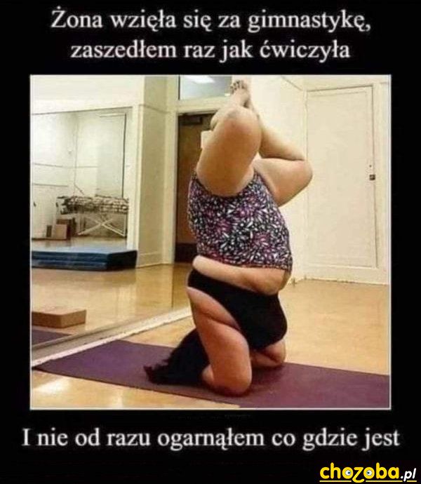 Żona na ćwiczeniach