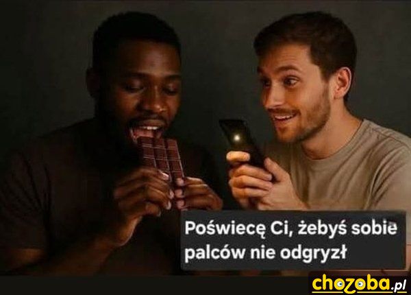 Murzyn je czekoladę