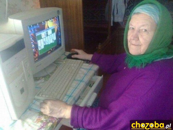 Babcia przy kompie