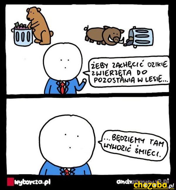 Śmieci w lesie