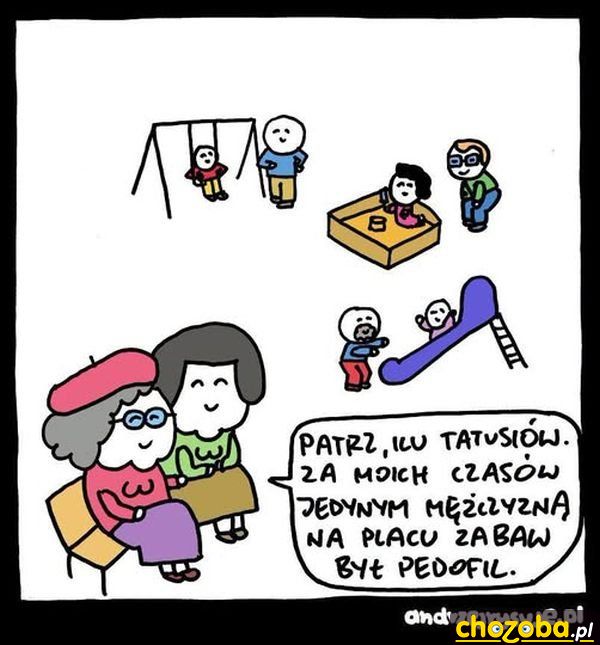 Mężczyzna na placu zabaw